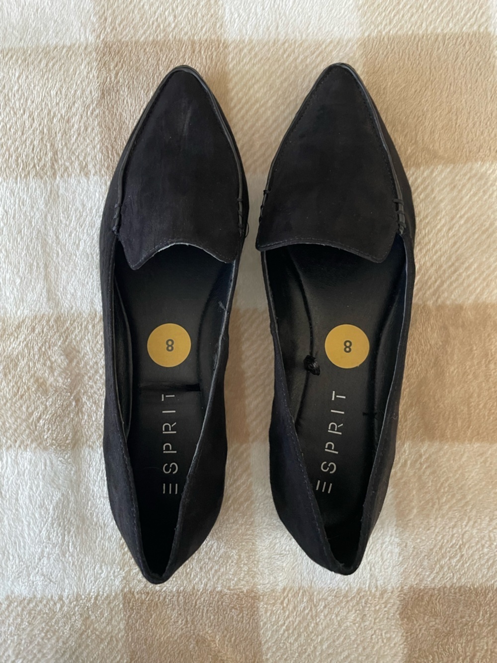 Esprit Women’s Black Suede Slip-On Loafers Size 8